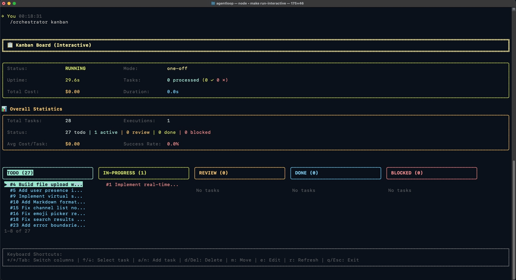 AgentLoop Kanban Board